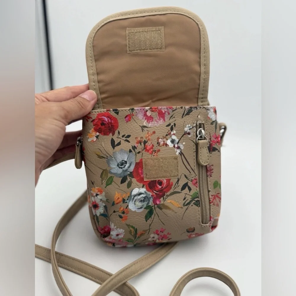 MultiSac Mini Micro Everest Crossbody Shoulder Bag Purse Floral Print Adjust EUS - Picture 4 of 10